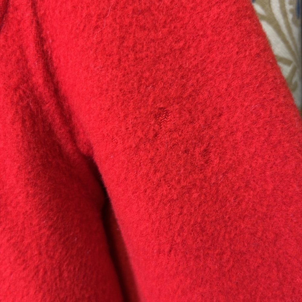 AK Anne Klein Red Wool‎ Blend Open Front Blazer Pockets Thick Festive Holiday L - Picture 15 of 17